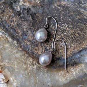 GENUINE PEARL • Pearl and Sterling Earrings